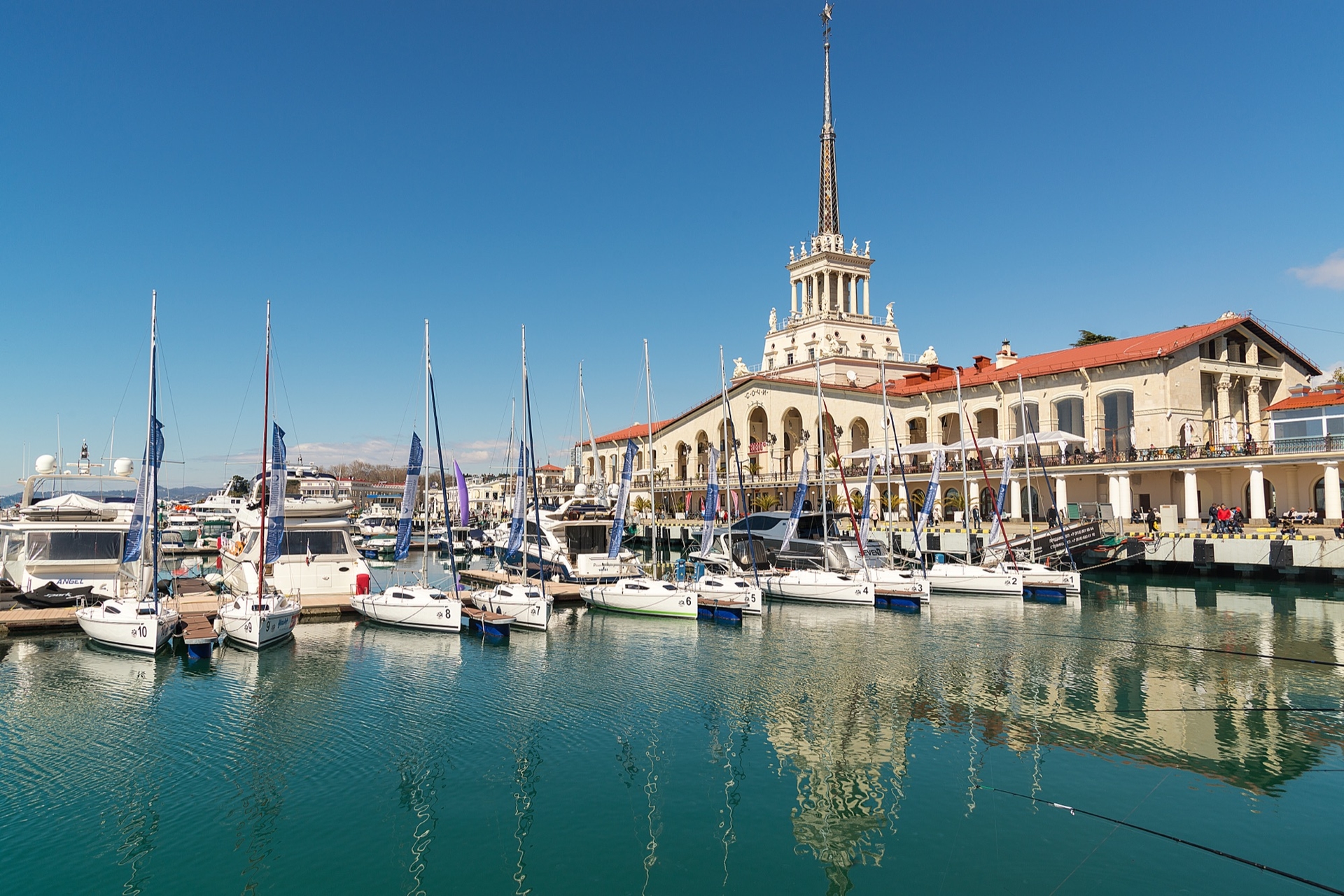 Sochi sea port and the yacht marina